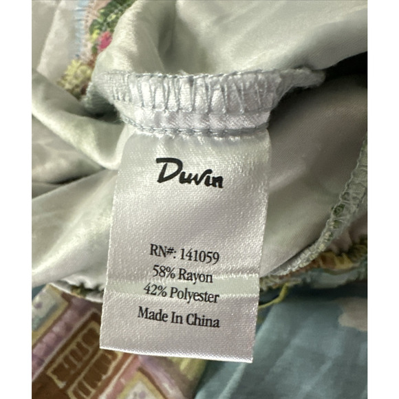 DUVIN Womens Pants XL Colorful Tropical Graphic Wide Leg Beach Bohemian Summer - Picture 6 of 13